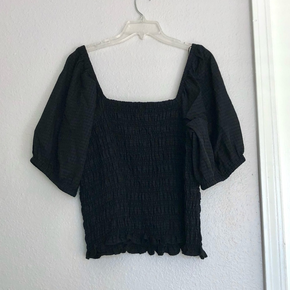 NWOT Old Navy Black Smocked Blouse